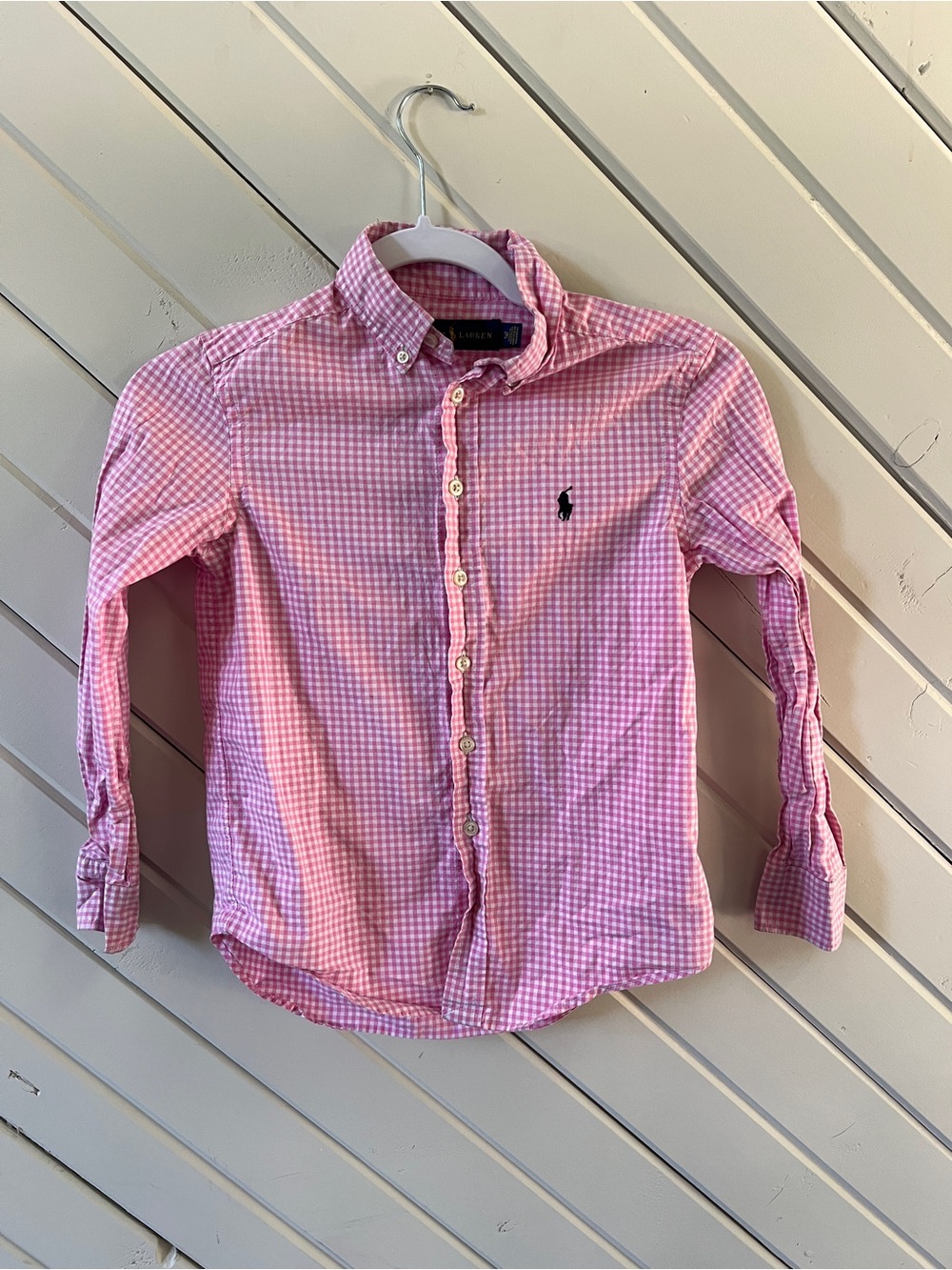 Ralph Lauren Pink Gingham Button-Down Shirt for Kids